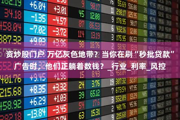 资炒股门户 万亿灰色地带？当你在刷“秒批贷款”广告时，他们正躺着数钱？_行业_利率_风控